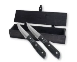 Old Farmer Black Steakkniv XL 2 stk sort/stål