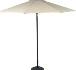 Parasol 3 m med 6 ribber 140 gram/m2 med hejs champagne