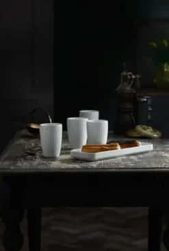 Pillivuyt Plissé Fad rektangulært 36 x 12 cm Hvid