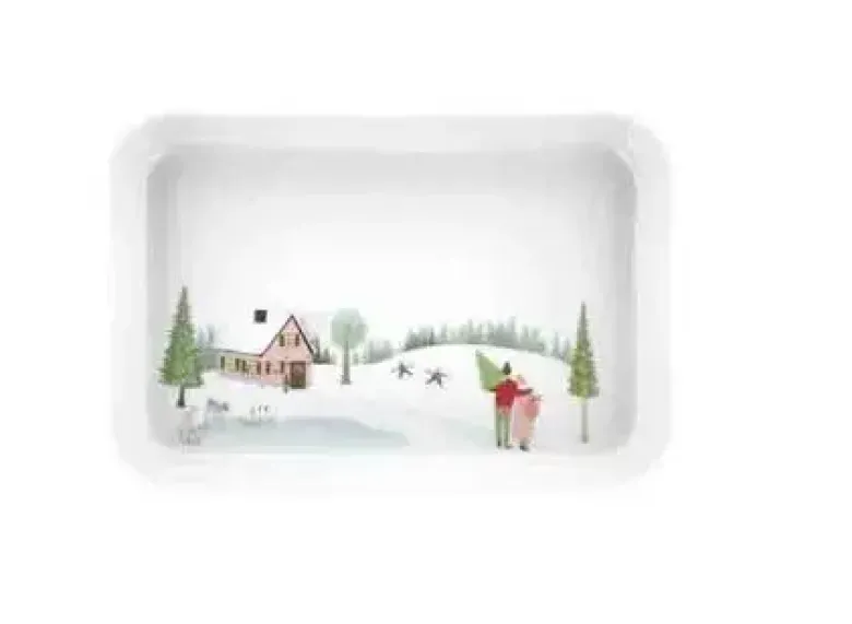 Pillivuyt Vinter Fad rektangulært 18 x 12 cm Hvid