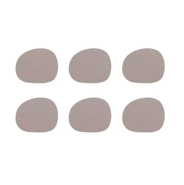 Raw Coaster recycled læder Dusty rose 6 stk