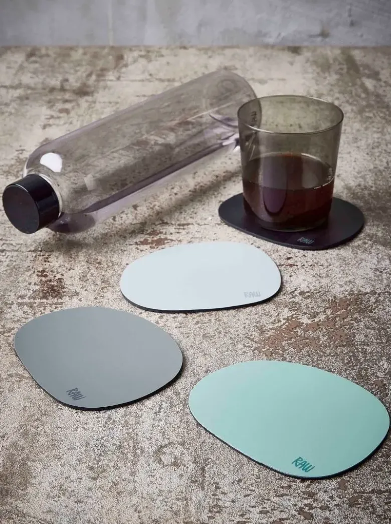 RAW coasters soft silikone 6 stk grøn