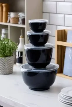 Rosti Margrethe Røreskålesæt 8 dele 0,25 + 0,5 + 1,5 + 3 liter Carbon black