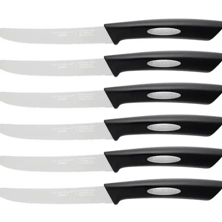 Scanpan classic steak knive 6 stk med sort håndtag