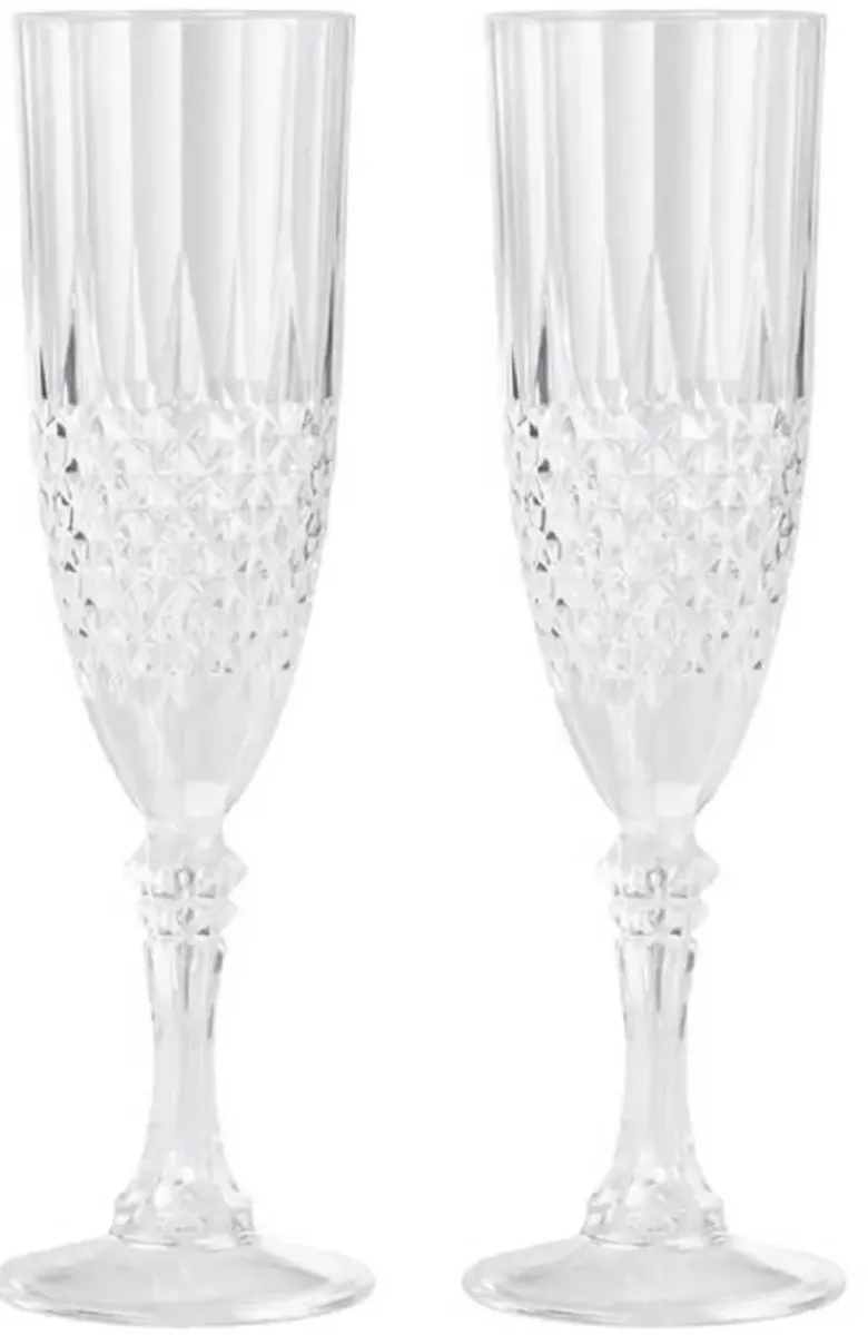 Schou Champagneglas 25 cl. klar plast 2 stk.