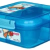 Sistema Bento Lunch Cube 1.25L blå/blå opdelt madkasse inkl bæger