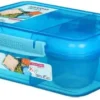 Sistema Bento Lunch 1.65L blå- Opdelt madkasse inkl bæger