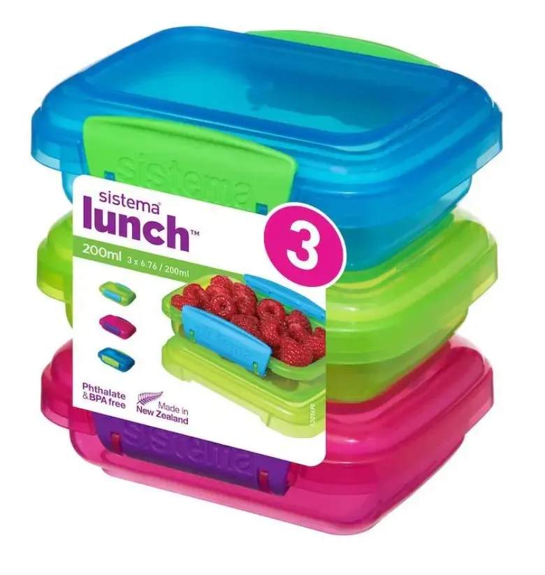Sistema Lunch pack coloured 200 ml 3 stk