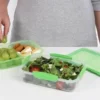 Sistema Lunch Stack Rectangle grøn/mint opdelt flip madkasse