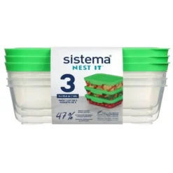 Sistema Nest It Meal Prep 3Pack 1l grøn