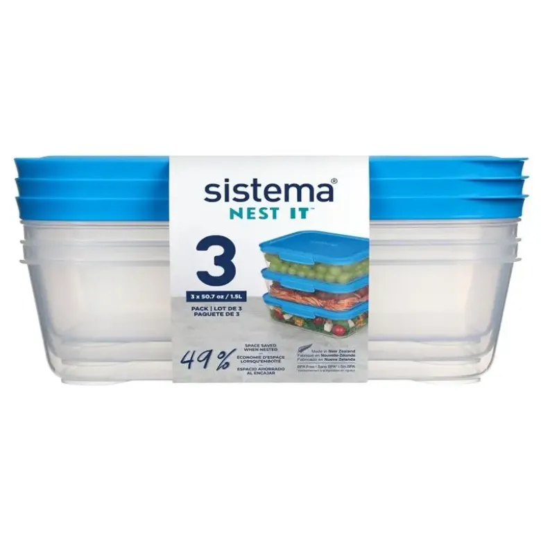 Sistema Nest it Meal Prep 3Pack 1,5l blå