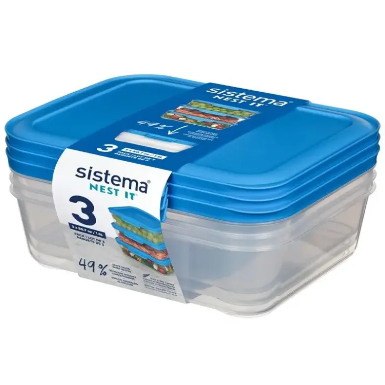 Sistema Nest it Meal Prep 3Pack 1,5l blå