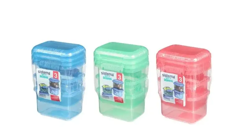 Sistema opbevaringsbøtter Coloured 400 ml 3 stk