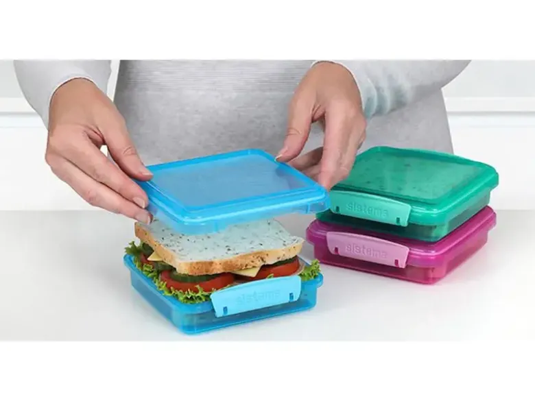 Sistema Sandwich box Coloured 3 stk 450 ml