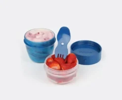 Sistema Snack Capsule To Go 515 ml mørke blå - To bøtter i én inkl ske/gaffel