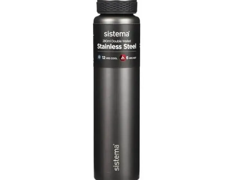 Sistema Stainless Steel drikkeflaske 280 ml Mørkegrå