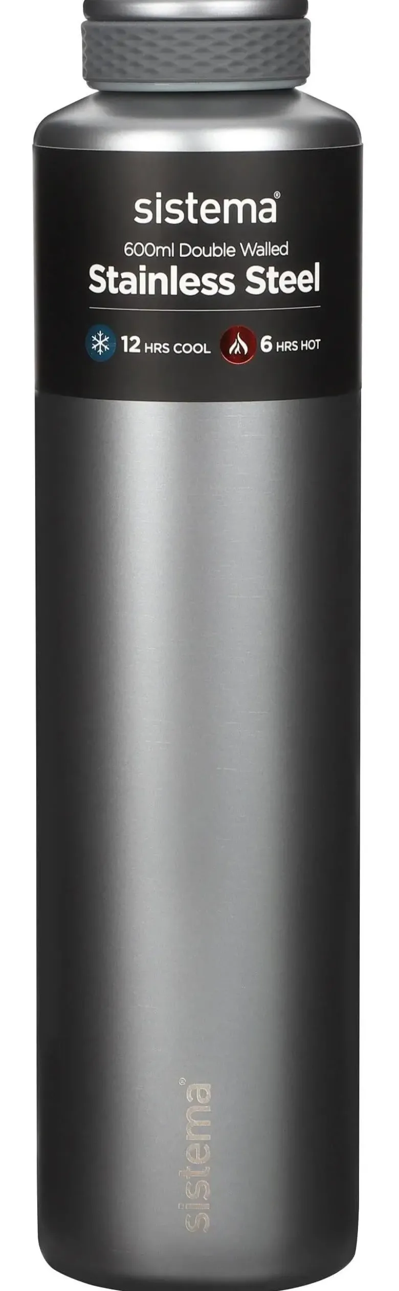 Sistema Stainless Steel drikkeflaske 600 ml lys grå