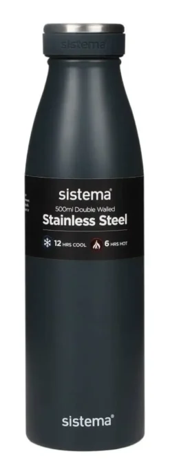 Sistema Stainless Steel drikkeflaske 500 ml - Sort