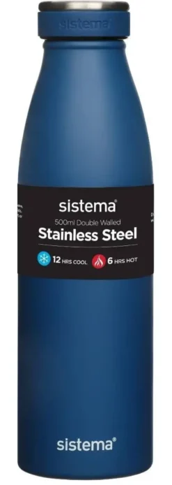 Sistema Stainless Steel drikkeflaske 500 ml - Mørke Blå