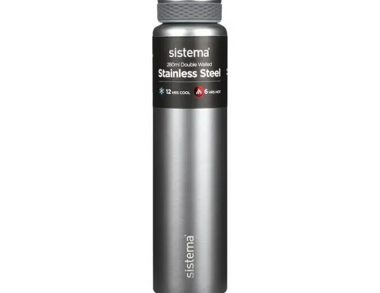 Sistema Stainless Steel drikkeflaske 280 ml Lysegrå