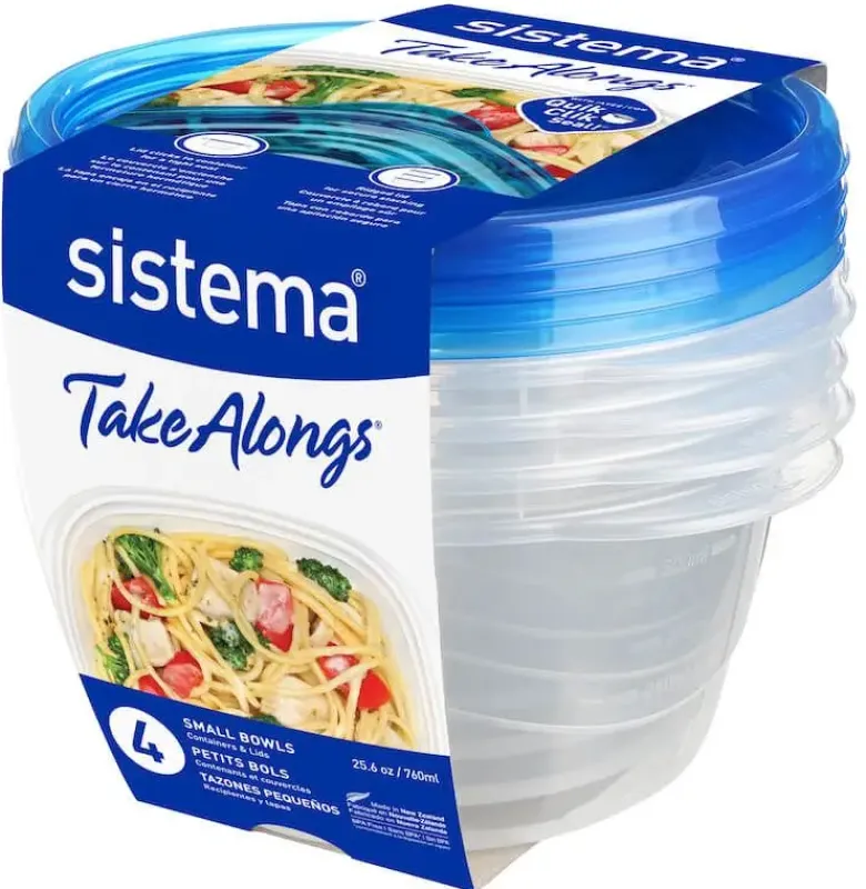 Sistema TakeAlongs Small bowl opbevaringsbokse 4 pack 760 ml
