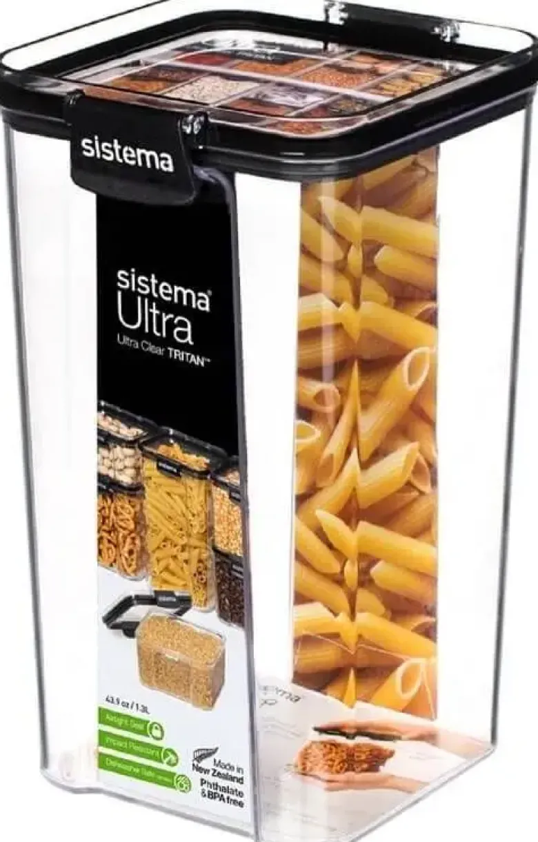 Sistema Tritan Ultra Square opbevaringsbøtte 1,3L