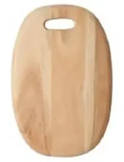 Skærebræt oval med saftrille 28x42x1,5 cm akacietræ olieret