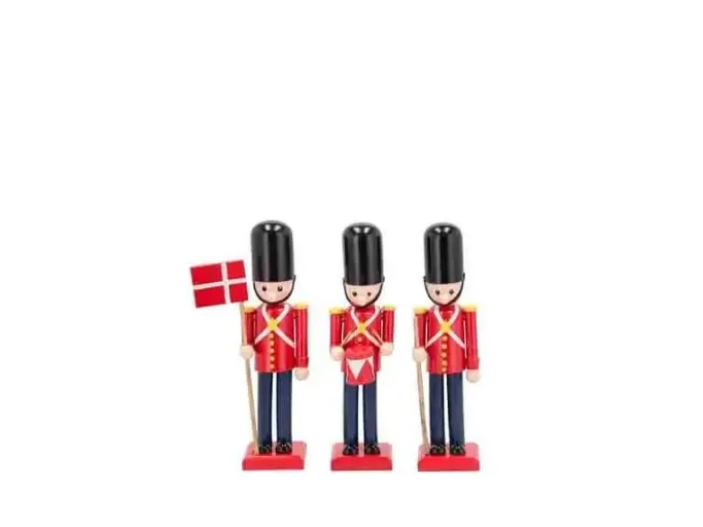 Soldat 15 cm 3 stk Rød/Sort Træ