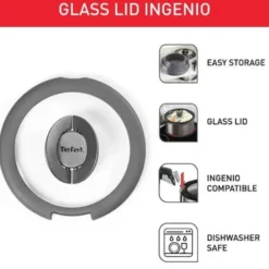 Tefal Ingenio glaslåg 16+18+20 cm 3-pak
