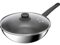 Tefal Wok Emotion Plus Power SS Tri-Ply mesh PFTE 28 cm