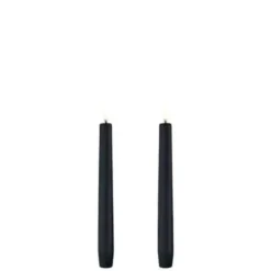 Uyuni LED kronelys, batteri, sort, 2 stk