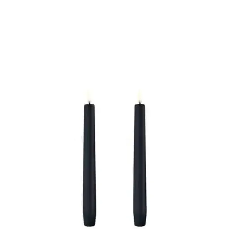 Uyuni LED kronelys, batteri, sort, 2 stk