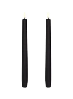 Uyuni LED kronelys, batteri, sort, 2 stk