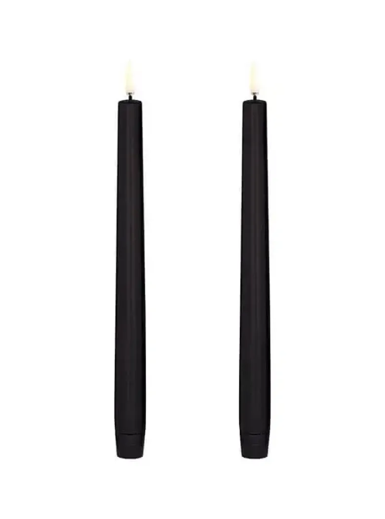 Uyuni LED kronelys, batteri, sort, 2 stk