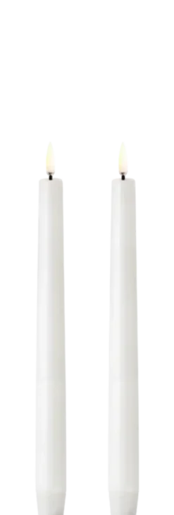 UYUNI LED 2-pak Kronelys m. 3D flamme 25 cm (Nordic White)