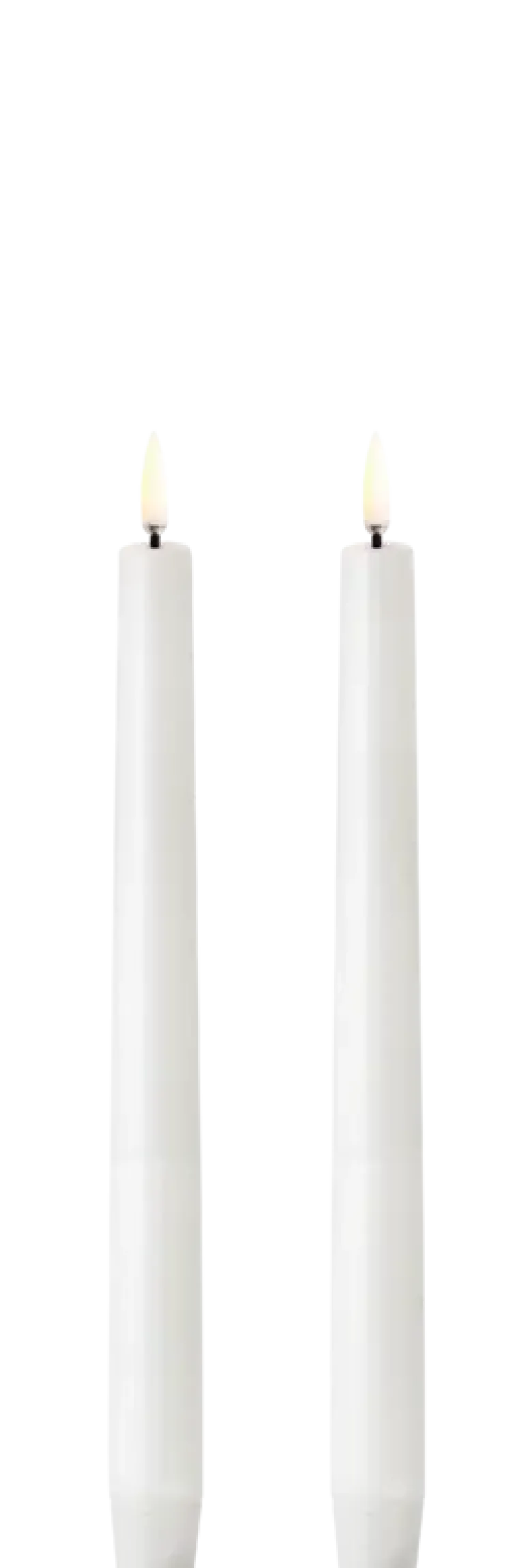 UYUNI LED 2-pak Kronelys m. 3D flamme 25 cm (Nordic White)