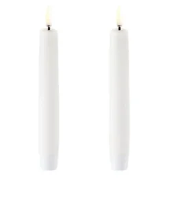 UYUNI LED 2-pak Kronelys m. 3D flamme 15,5 cm (Nordic White)