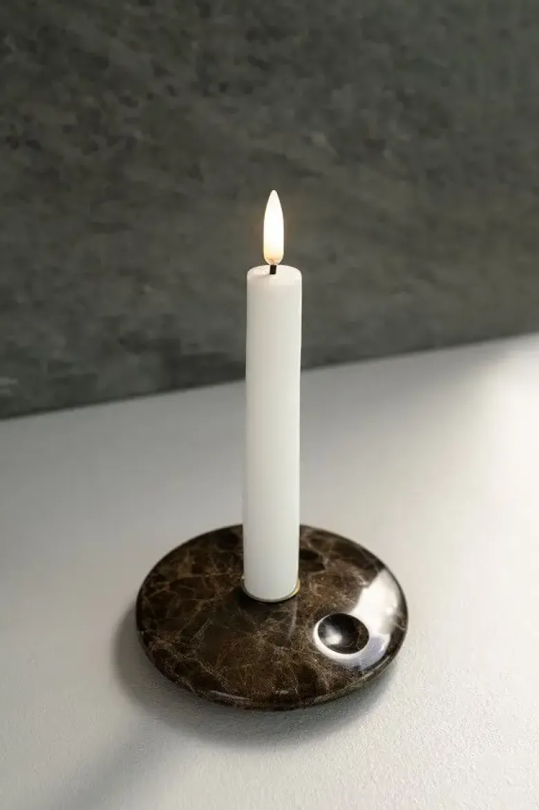 UYUNI LED 2-pak Kronelys m. 3D flamme 15,5 cm (Nordic White)