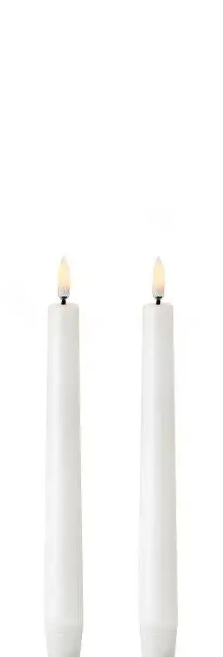 UYUNI LED 2-pak Kronelys m. 3D flamme 20 cm (Nordic White)