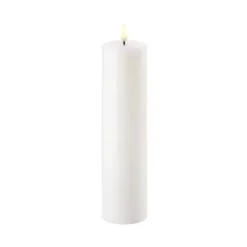 UYUNI LED Pillar Bloklys m. 3D flamme Ø5,8x22 cm (Nordic White)