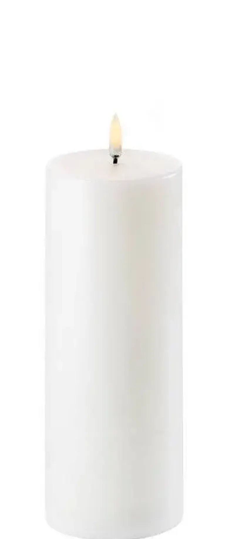 UYUNI LED Pillar Bloklys m. 3D flamme Ø7.8x20 cm