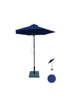 Venedig Parasol træ Ø1,8 mtr med tilt blå ( 80 )
