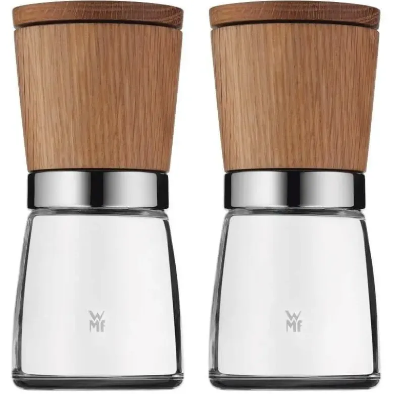 WMF kværnsæt H13,5 cm i eg og glas