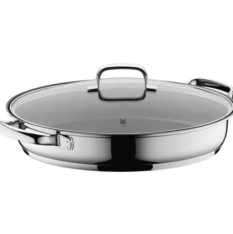WMF Oval chefpande 35x26 cm m. glaslåg
