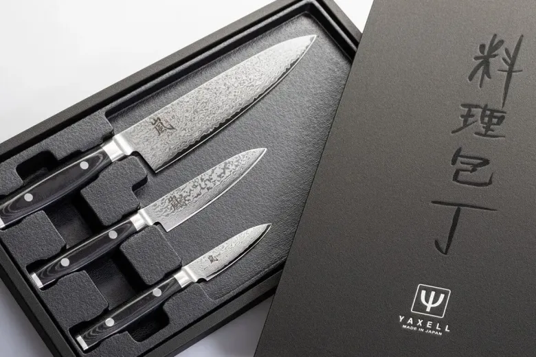 Yaxell Ran Knivsæt med kokkekniv, universalkniv & urtekniv